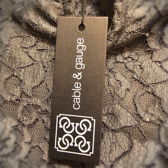 NWT Cable & Gauge Lace Overlay High Neck Blouse - Picture 3 of 4